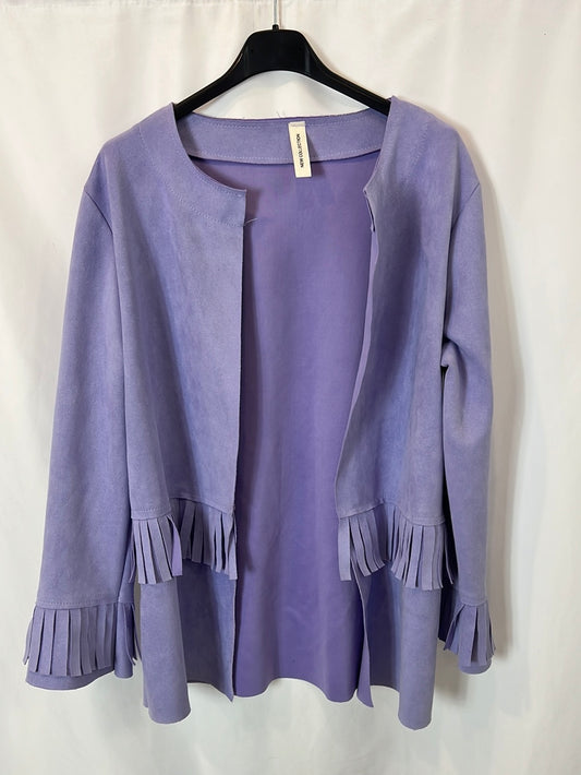 OTRAS. Chaqueta malva flecos T L
