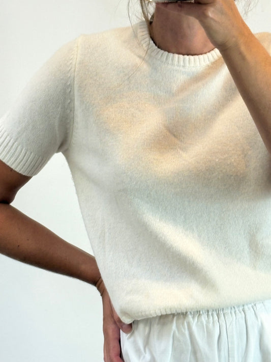 ZARA. Top punto color crudo con lana. T M