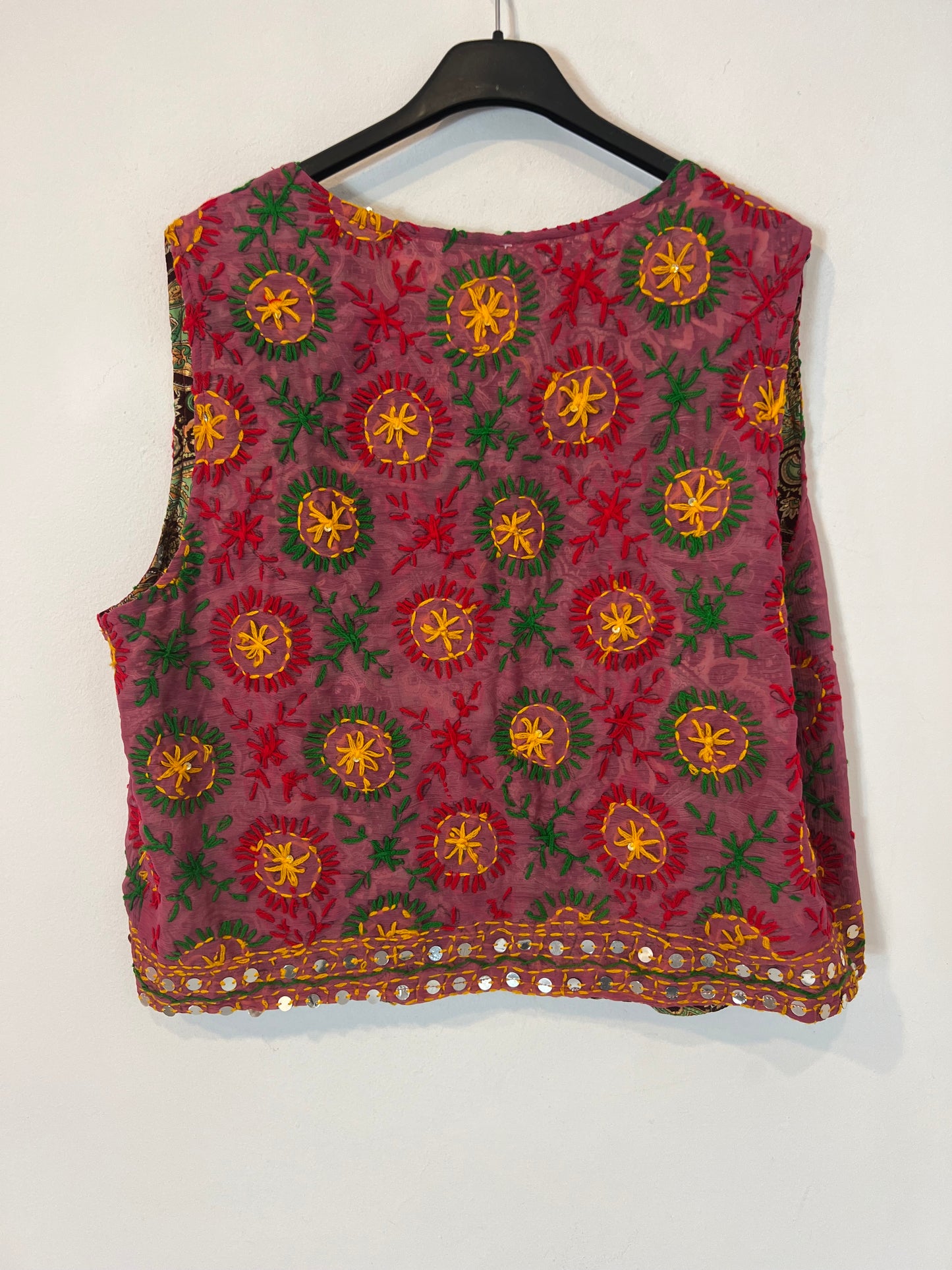 LIV. Chaleco seda estampado reversible. T M