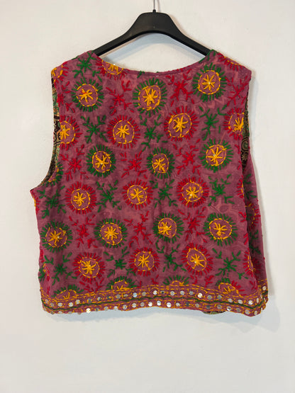 LIV. Chaleco seda estampado reversible. T M