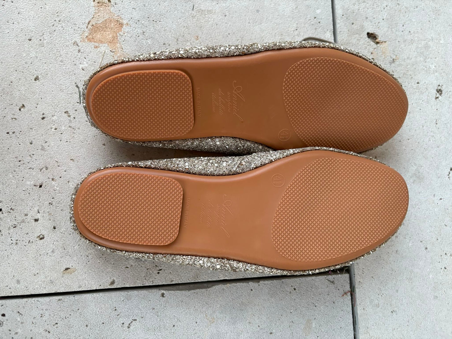 ANNIEL. Zapatos cordones purpurina. T 41