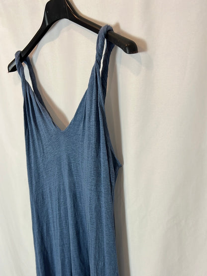 POLO RALPH LAUREN. Long blue linen dress. TS
