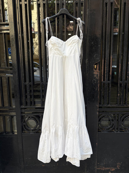 ZARA. Vestido largo blanco