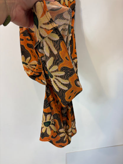 NANUSHKA. Falda midi estampada elástica