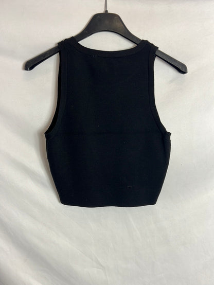 ZARA. Crop top punto negro. T S