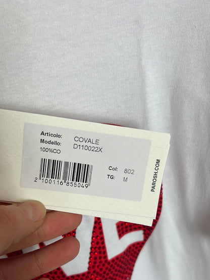 P.A.R.O.S.H. Camiseta blancas corazón pedreria. T M