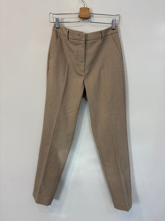MANGO. Pantalón pinzas beige jaspeado