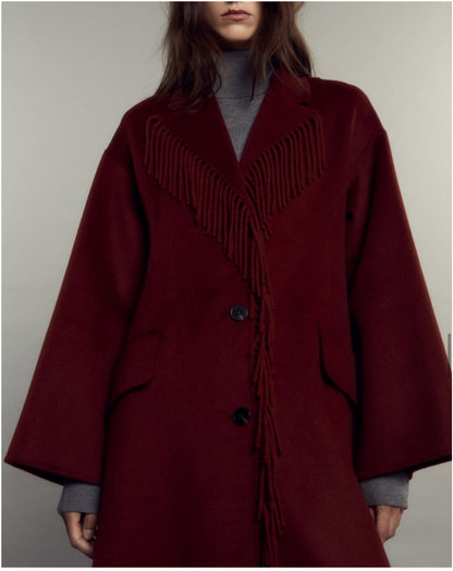 SFERA. Abrigo largo flecos