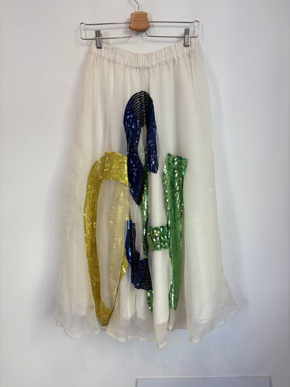 P.A.R.O.S.H. Falda midi tul lentejuelas