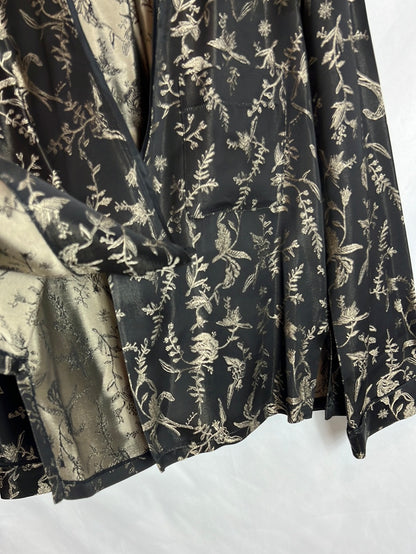 FORTE FORTE. Flowing black jacket with gold embroidery. Size 0(S)