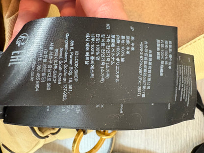 SANDRO. Bolso beige piel doble textura