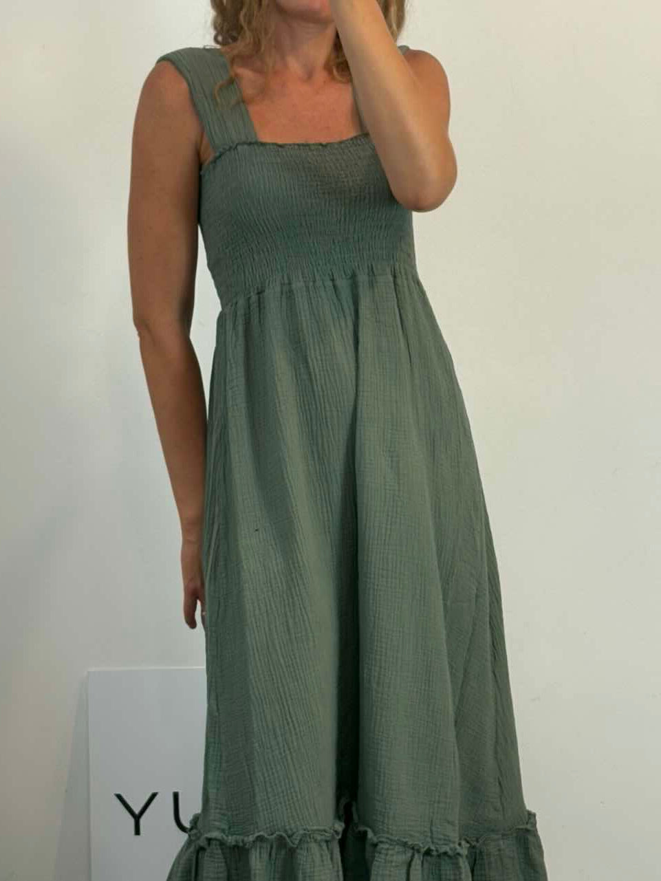 Vestido largo negro bambula