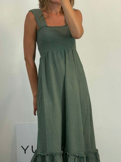Vestido largo negro bambula