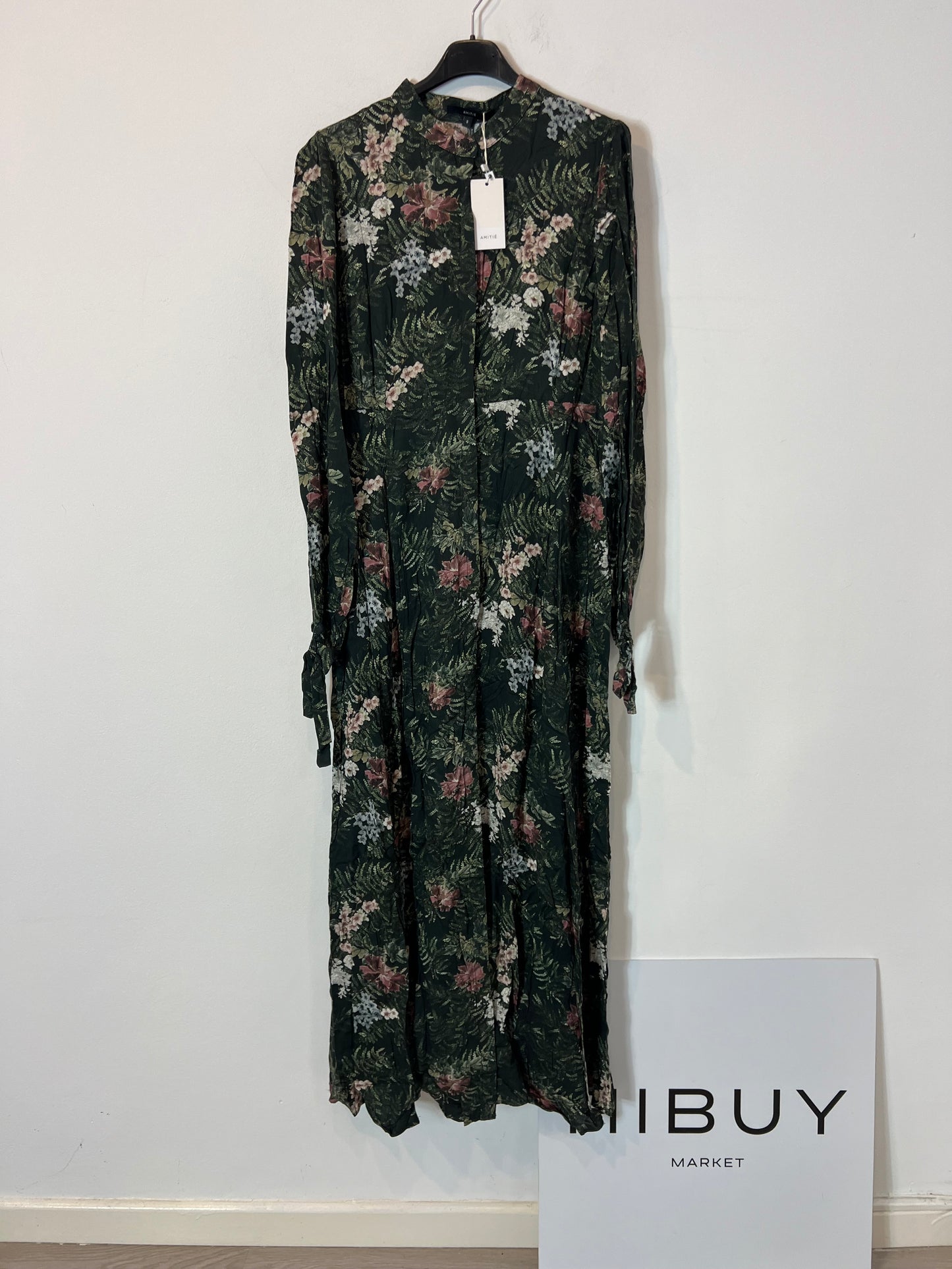 AMITIÉ. Vestido largo estampado fluido. T S