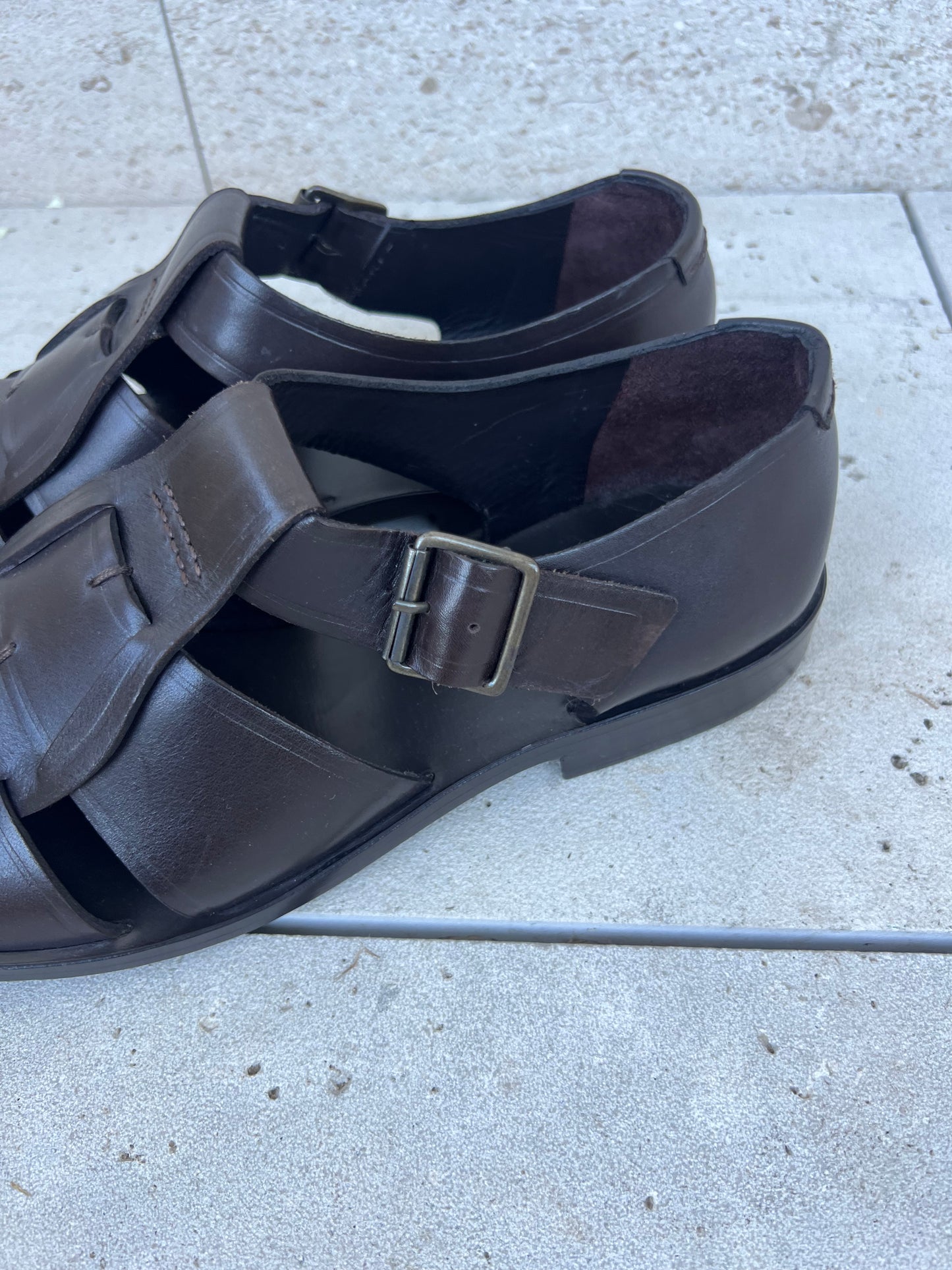 SOEUR. Brown leather sandal. Size 38