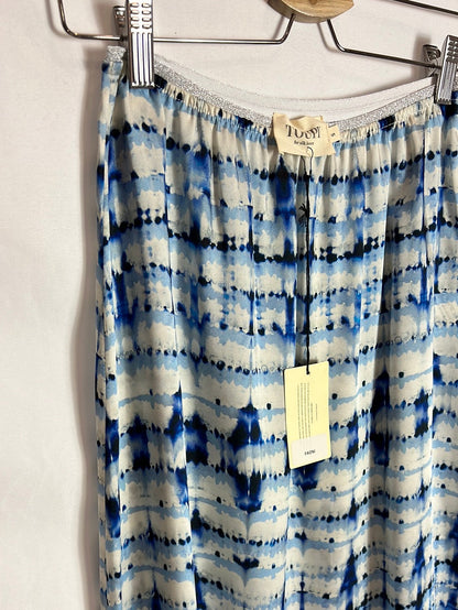 TOUPY. Falda midi fluida tie  dye. T S