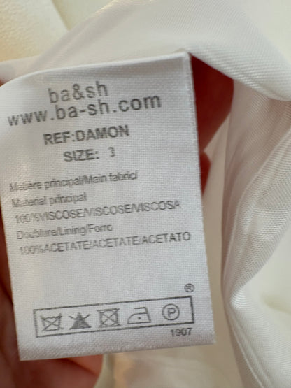 BA&SH. Blazer blanca solapa satinada.
