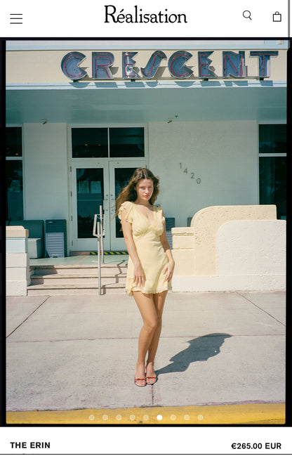 RÉALISATION. Vestido corto seda encajes. T M