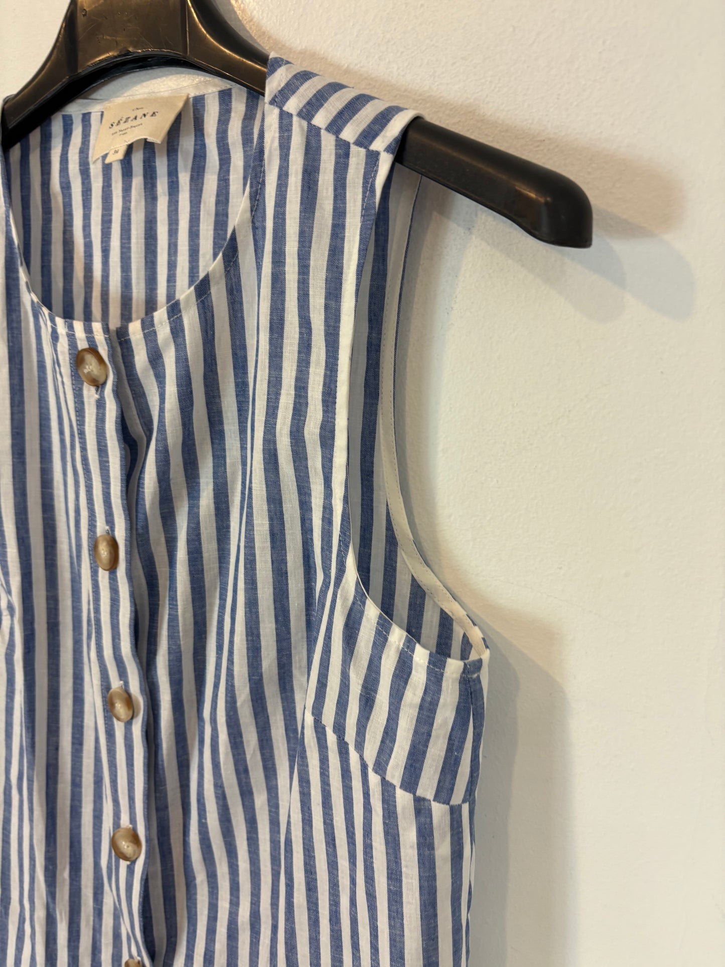 SÉZANE. Conjunto top y falda larga rayas mezcla