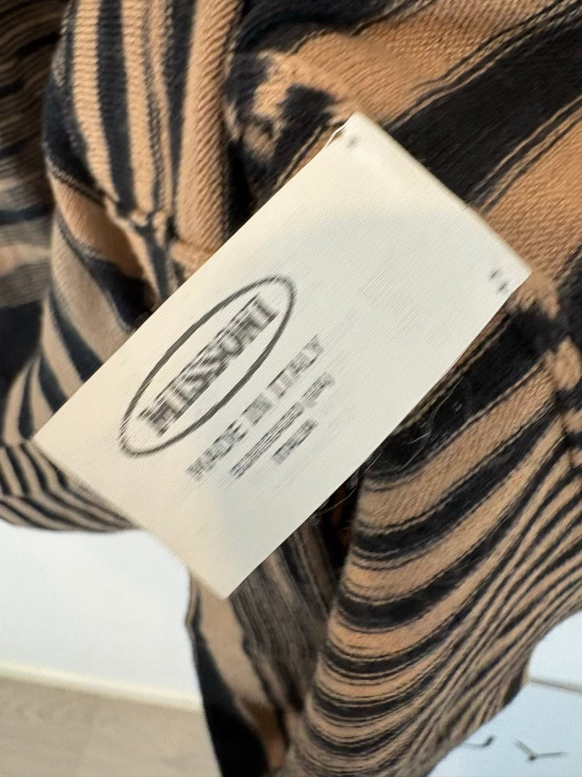 MISSONI. Vestido mido bicolor con lana