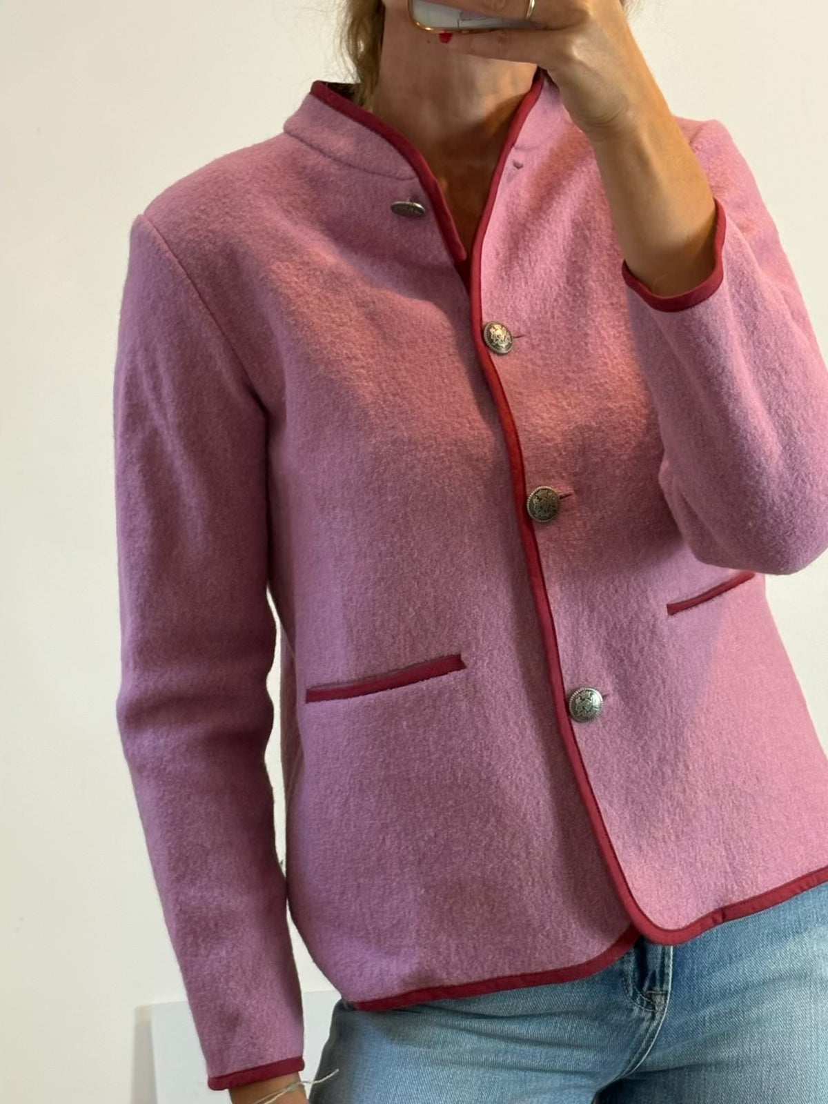 RITAVON. Chaqueta lana rosa