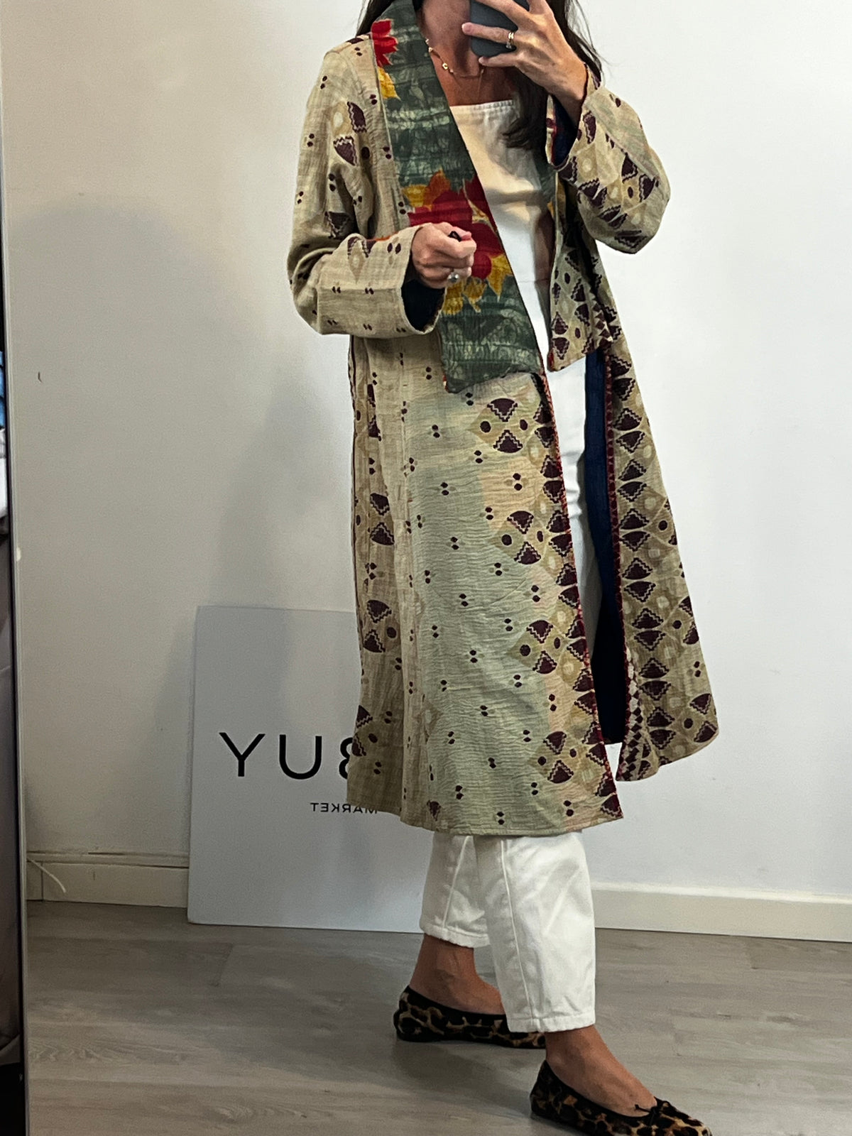 Chaqueta India  textura bordados Kantha