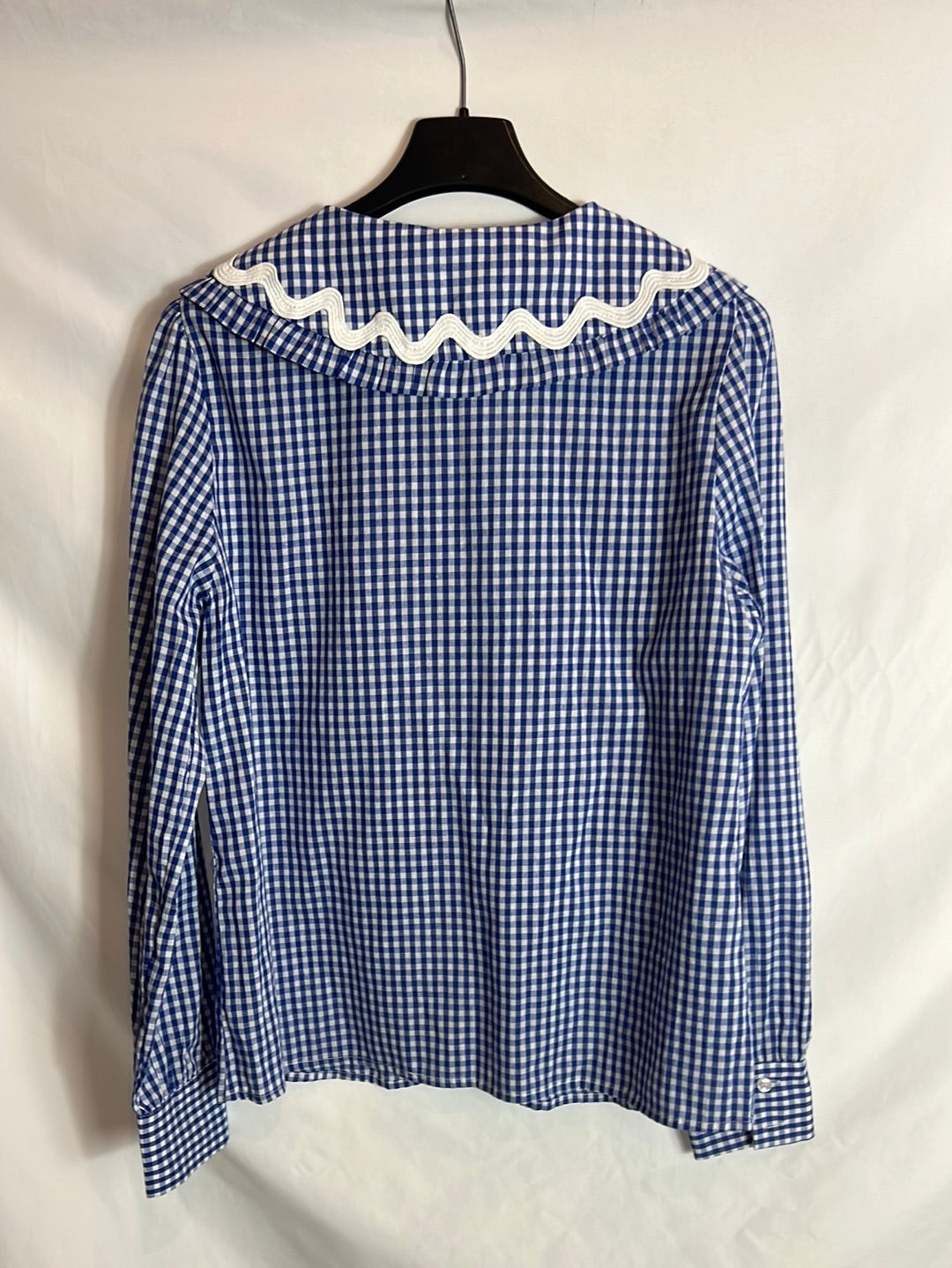 SIMPLEE. Blue gingham shirt. TS