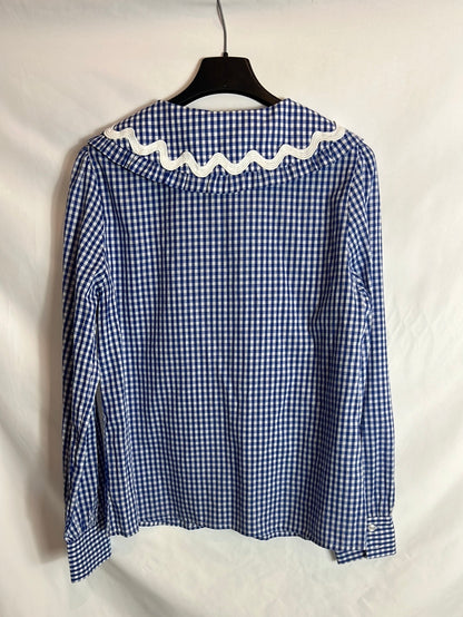 SIMPLEE. Blue gingham shirt. TS