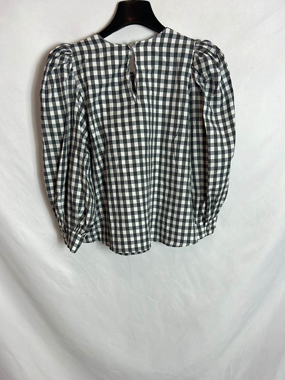 OTRAS. Blusa gris y blanca cuadros T.(u)