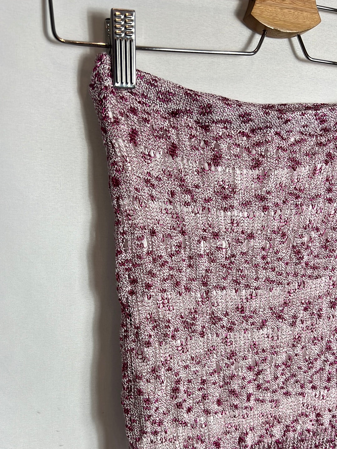 BROWNIE. Crochet midi skirt with shiny threads. Size XS