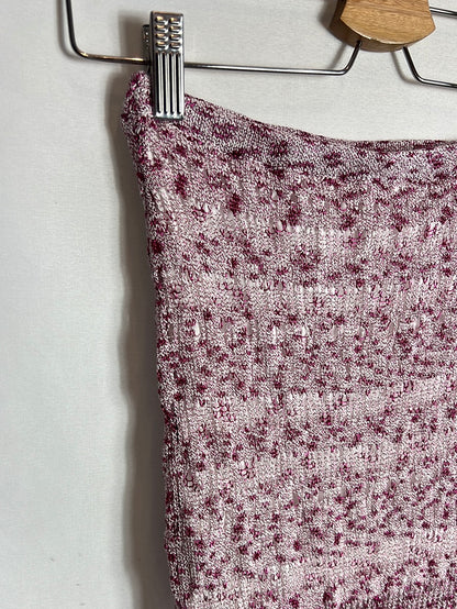 BROWNIE. Crochet midi skirt with shiny threads. Size XS