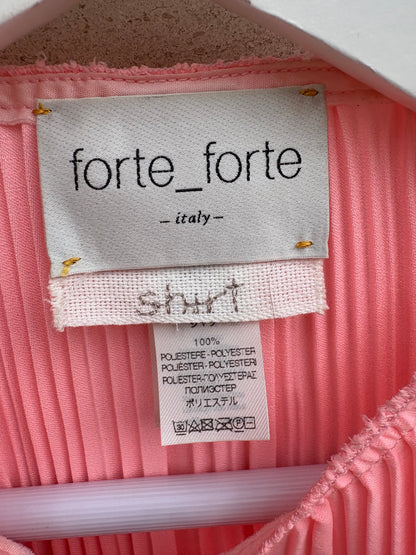 FORTE FORTE. Blusa fluida plisada flúor