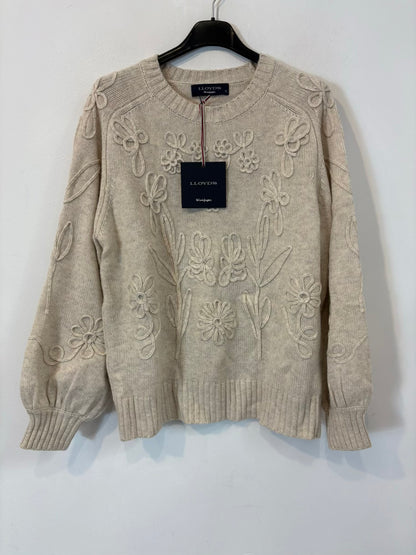 LLOYD´S. Jersey beige con lana relieves