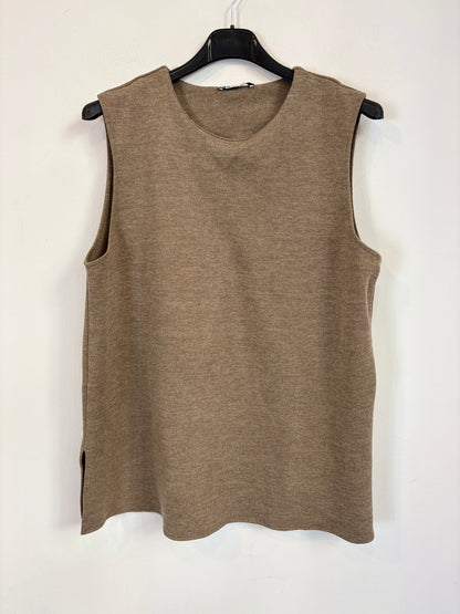 ZARA. Top punto marrón jaspeado