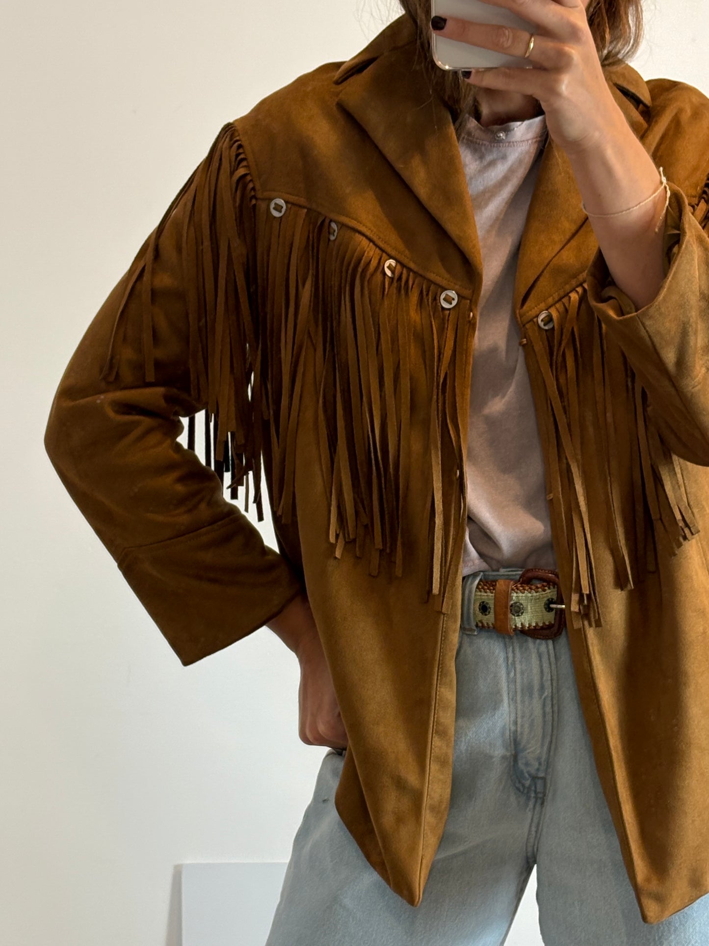 SLOWLOVE. Suede fringed jacket. TS