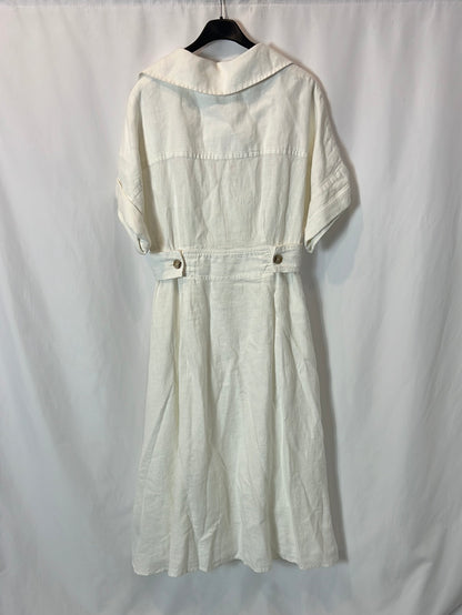 BANANA REPUBLIC. White cotton midi dress. Size XS