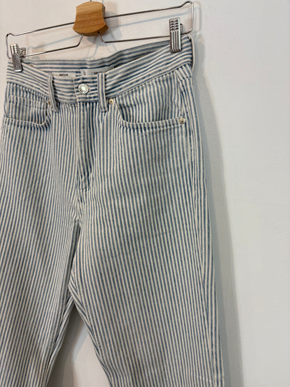 MANGO. Straight-cut striped denim. Size 36