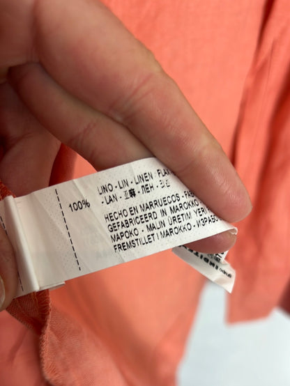 ZARA. Salmon-colored kimono-effect linen jacket. TM