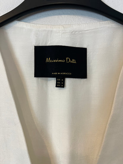 MASSIMO DUTTI. Chaleco lino blanco