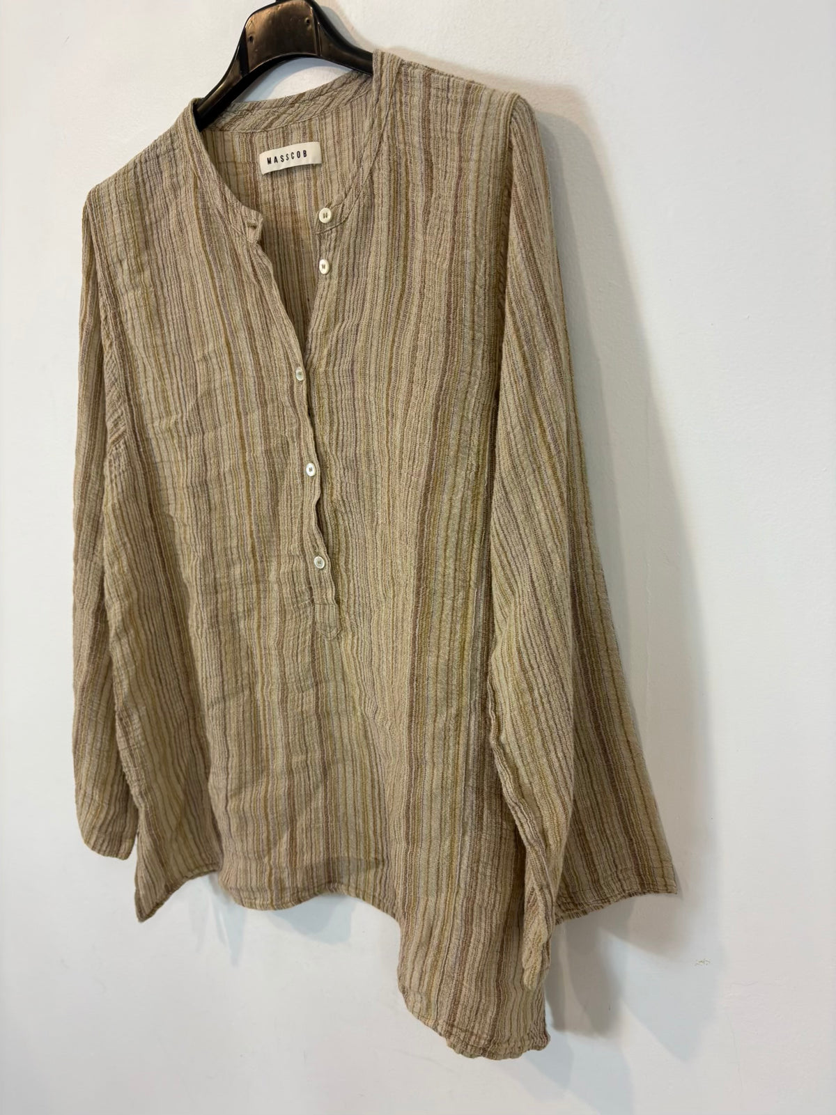 MASSCOB. Blusa fluida rayas mezcla