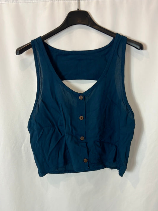 OTHERS. Blue top with back detail. TS/M
