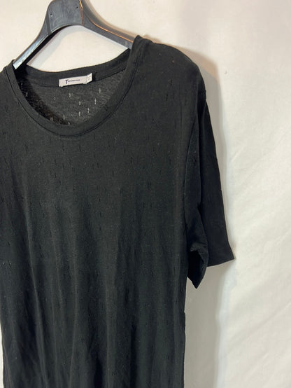ALEXANDER WANG. Camiseta negra perforada. T M