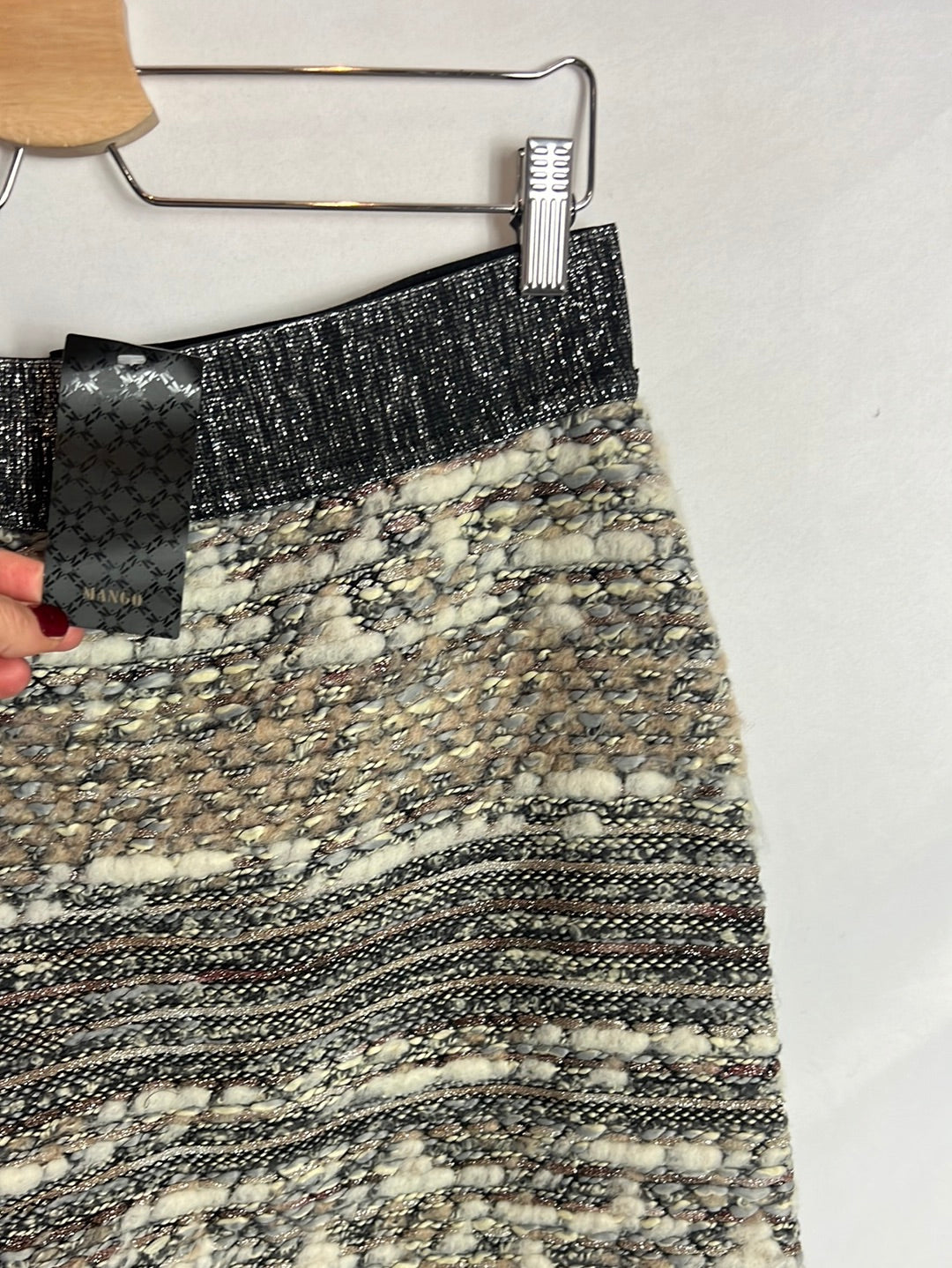 MANGO. Textured knit skirt Tl