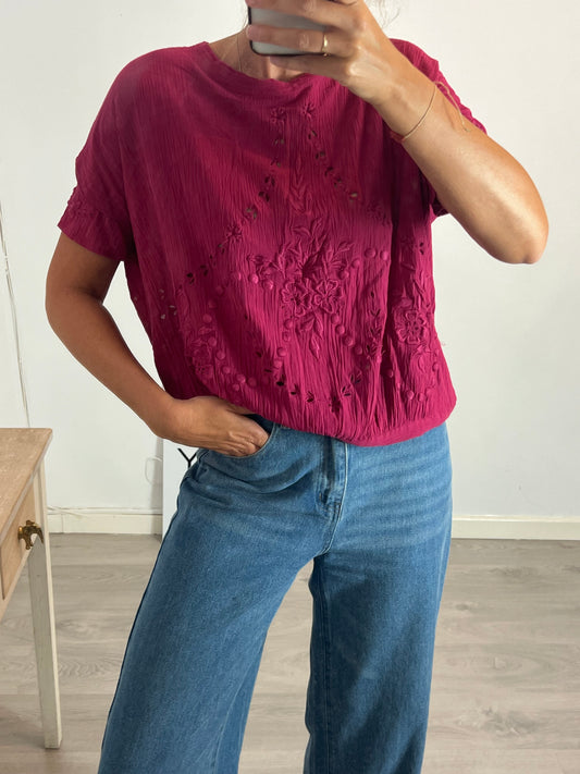 ISABEL MARANT. Flowy embroidered top. Size 1 (S)