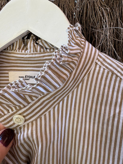 ISABEL MARANT ÉTOILE. Camisa rayas detalle cuello y puños. T S