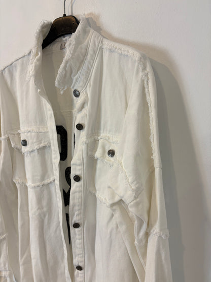 OTRAS. Cazadora blanca detalle espalda T S/M