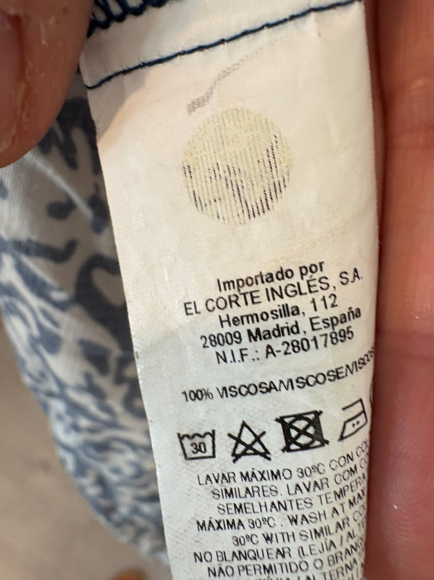 TINTORETTO. Vestido largo azul estampado. T 44