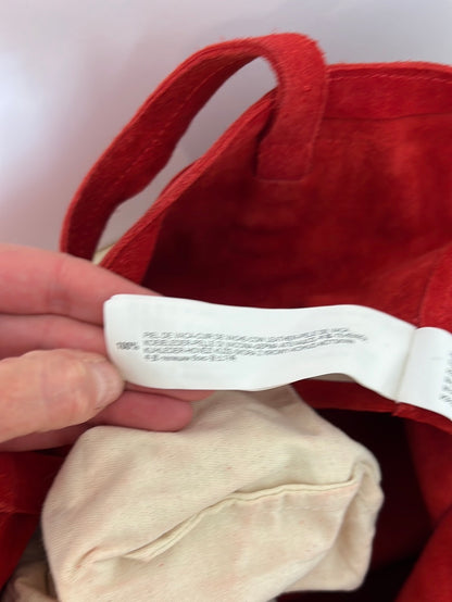 ZARA. Bolso tote piel rojo