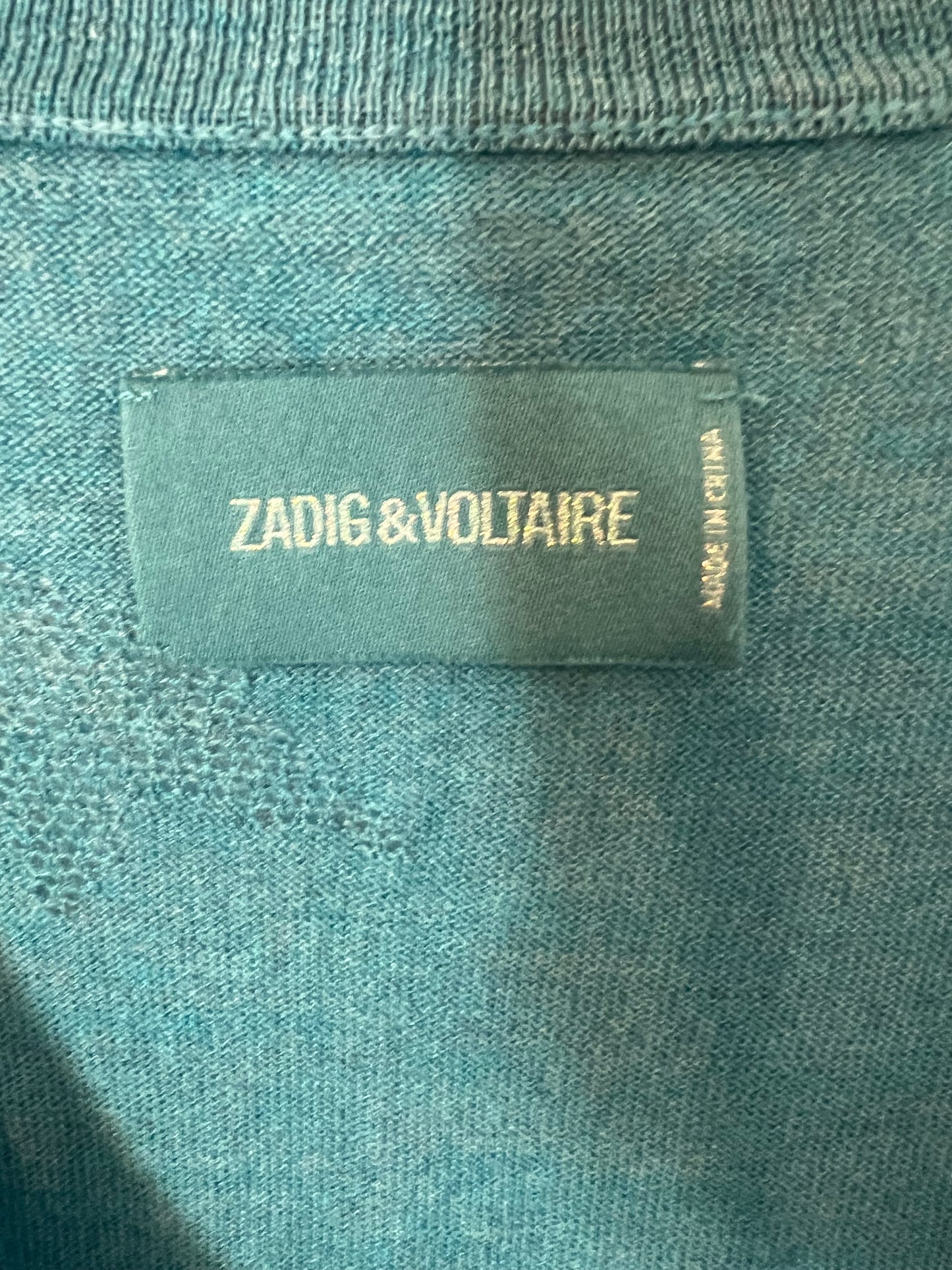 ZADIG & VOLTAIRE. Jersey lana turquesa. T S