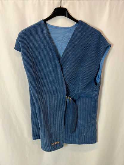 LAGOM. Blue corduroy vest/top Tu(m)
